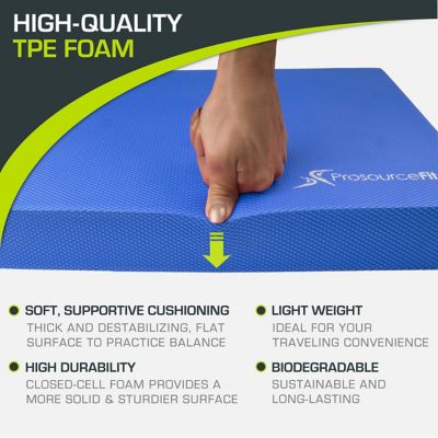 Image showing  15.5 in. L x 12.5 in. W x 2.5 in. T Exercise Balance Pad, Non-Slip Cushioned Foam Mat and Knee Pad, Blue