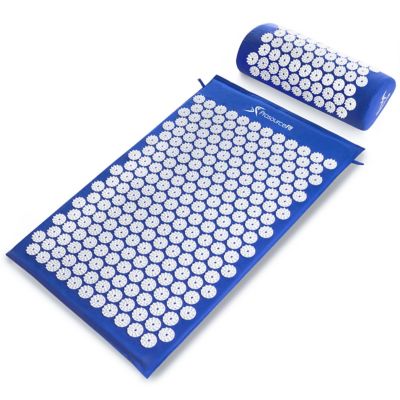 ProsourceFit Acupressure Mat and Pillow Set for Back/Neck Pain Relief and Muscle Relaxation, Blue