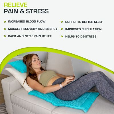 Image showing  Bahama Blue Ki Acupressure Mat and Pillow Set Back/Neck Pain Relief, Muscle Relaxation