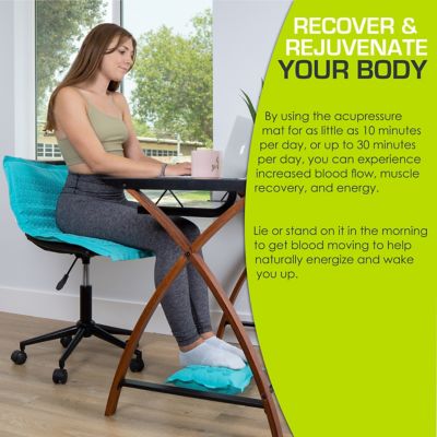 Image showing  Bahama Blue Ki Acupressure Mat and Pillow Set Back/Neck Pain Relief, Muscle Relaxation