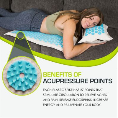 Image showing  Paradise Cove Ki Acupressure Mat and Pillow Set Back/Neck Pain Relief, Muscle Relaxation