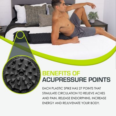 Image showing  Black Pearl Ki Acupressure Mat Pillow Set for Back/Neck Pain Relief and Muscle Relaxation