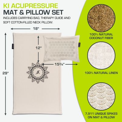 Image showing  Sand Dunes Ki Acupressure Mat and Pillow Set Back/Neck Pain Relief, Muscle Relaxation