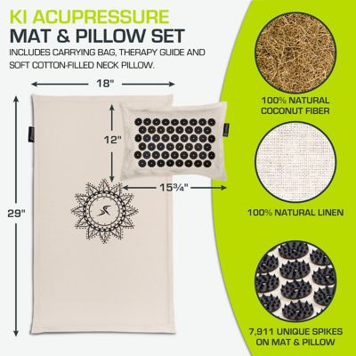 Image showing  Onyx Gold Ki Acupressure Mat Pillow Set for Back/Neck Pain Relief and Muscle Relaxation