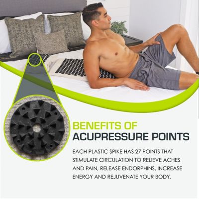 Image showing  Onyx Gold Ki Acupressure Mat Pillow Set for Back/Neck Pain Relief and Muscle Relaxation