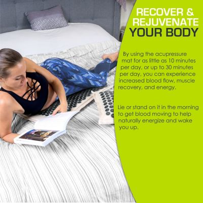 Image showing  Onyx Gold Ki Acupressure Mat Pillow Set for Back/Neck Pain Relief and Muscle Relaxation