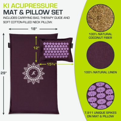 Image showing  Royal Lilac Ki Acupressure Mat and Pillow Set Back/Neck Pain Relief, Muscle Relaxation