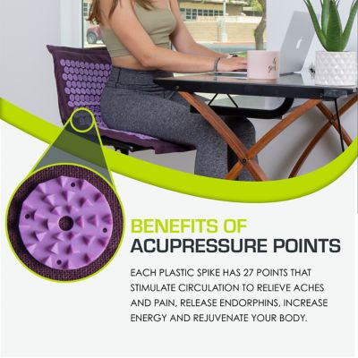 Image showing  Royal Lilac Ki Acupressure Mat and Pillow Set Back/Neck Pain Relief, Muscle Relaxation