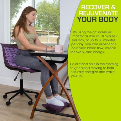 Image showing  Royal Lilac Ki Acupressure Mat and Pillow Set Back/Neck Pain Relief, Muscle Relaxation