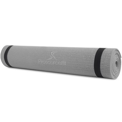 Image showing  72 in. x 24 in. x 0.25 in. Original Exercise Yoga Mat with Carrying Straps, Non Slip (12 sq. ft.), Grey