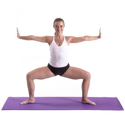 Image showing  72 in. x 24 in. x 0.25 in. Original Exercise Yoga Mat with Carrying Straps, Non Slip (12 sq. ft.), Purple