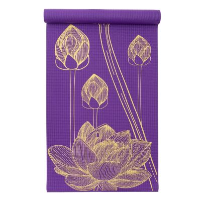 Image showing  72 in. L x 24 in. W x 3/16 in. T Inspired Design Print Yoga Mat Non Slip (12 sq. ft.), Floret