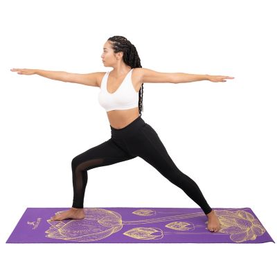 Image showing  72 in. L x 24 in. W x 3/16 in. T Inspired Design Print Yoga Mat Non Slip (12 sq. ft.), Floret