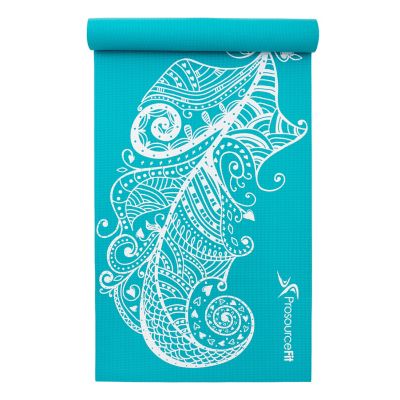 ProsourceFit 72 in. L x 24 in. W x 3/16 in. T Inspired Design Print Yoga Mat Non Slip (12 sq. ft.), Feather