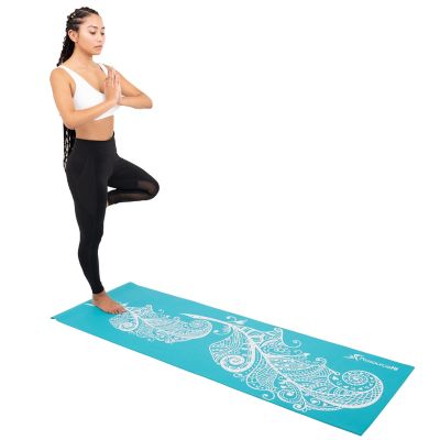 Image showing  72 in. L x 24 in. W x 3/16 in. T Inspired Design Print Yoga Mat Non Slip (12 sq. ft.), Feather