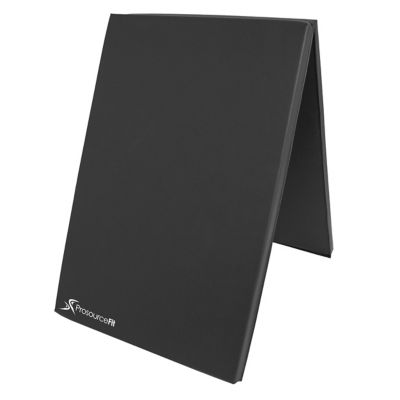 ProsourceFit Bi-Fold Folding Thick Exercise Mat 6 ft. x 2 ft. x 1.5 in. Vinyl and Foam Gymnastics Mat (Covers 12 sq. ft.), Black