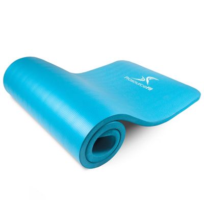 ProsourceFit 71 in. L x 24 in. W x 1 in. T Extra Thick Yoga and Pilates Exercise Mat Non Slip, Aqua