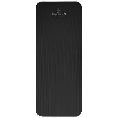 Image showing  71 in. L x 24 in. W x 1 in. T Extra Thick Yoga and Pilates Exercise Mat Non Slip, Black