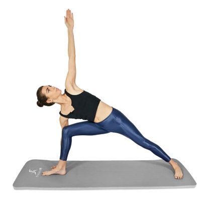 Image showing  71 in. L x 24 in. W x 1 in. T Extra Thick Yoga and Pilates Exercise Mat Non Slip, Grey