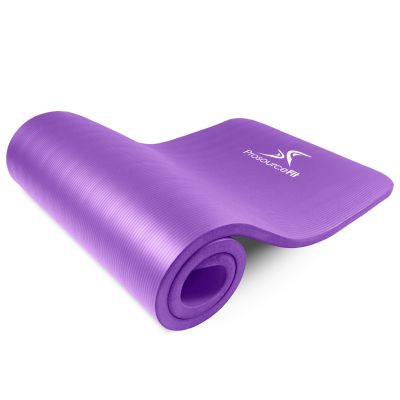 ProsourceFit 71 in. L x 24 in. W x 1 in. T Extra Thick Yoga and Pilates Exercise Mat Non Slip, Purple
