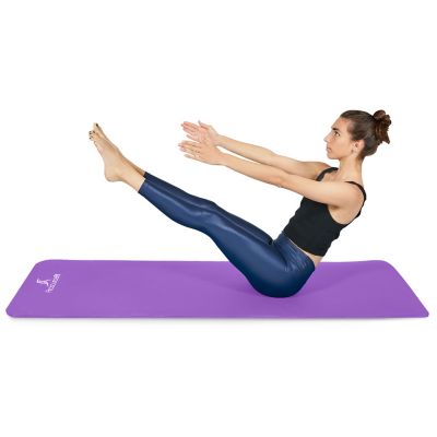 Image showing  71 in. L x 24 in. W x 1 in. T Extra Thick Yoga and Pilates Exercise Mat Non Slip, Purple