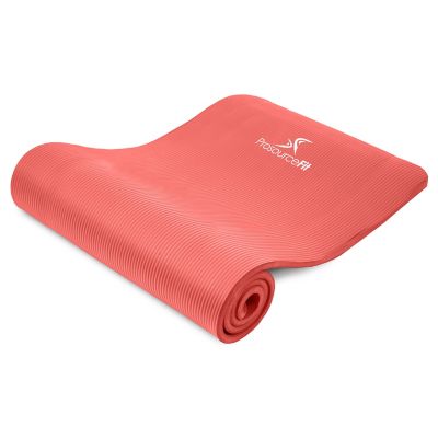 ProsourceFit 71 in. L x 24 in. W x 0.5 in. T Thick Yoga and Pilates Exercise Mat Non Slip, Red