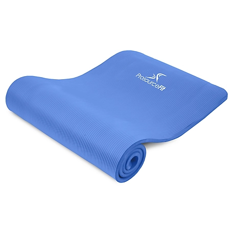 ProsourceFit 71 in. L x 24 in. W x 0.5 in. T Thick Yoga and Pilates Exercise Mat Non Slip, Blue