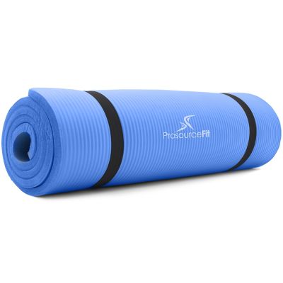 Image showing  71 in. L x 24 in. W x 0.5 in. T Thick Yoga and Pilates Exercise Mat Non Slip, Blue