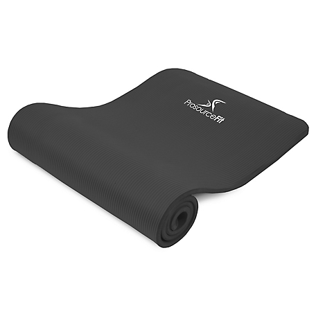 ProsourceFit 71 in. L x 24 in. W x 0.5 in. T Thick Yoga and Pilates Exercise Mat Non Slip, Black