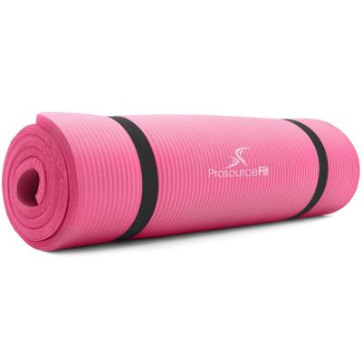 Image showing  71 in. L x 24 in. W x 0.5 in. T Thick Yoga and Pilates Exercise Mat Non Slip, Pink