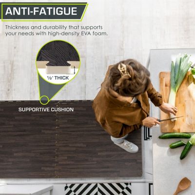 Image showing  24 in. x 24 in. x 0.5 in. EVA Foam Interlocking Floor Tiles (24 S.F.) (6-Pack), Black