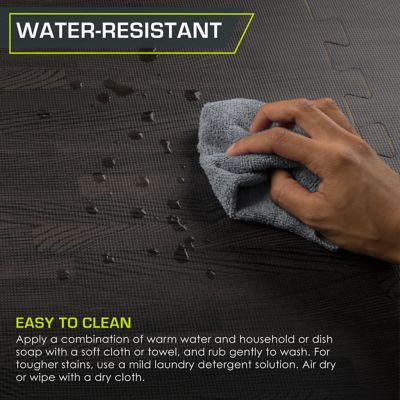 Image showing  24 in. x 24 in. x 0.5 in. EVA Foam Interlocking Floor Tiles (24 S.F.) (6-Pack), Black