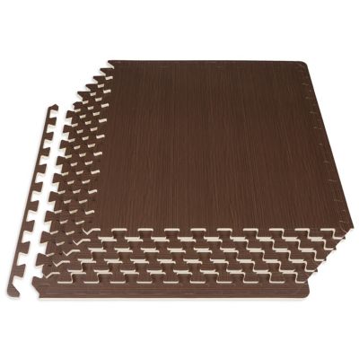 ProsourceFit 24 in. x 24 in. x 0.5 in. EVA Foam Interlocking Floor Tiles (24 S.F.) (6-Pack), Dark Walnut