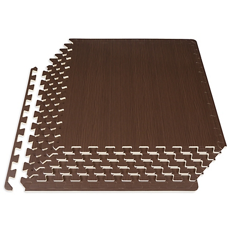 ProsourceFit 24 in. x 24 in. x 0.5 in. EVA Foam Interlocking Floor Tiles (24 S.F.) (6-Pack), Dark Walnut