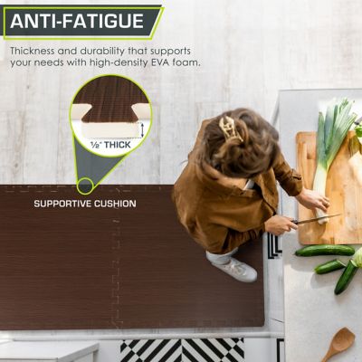 Image showing  24 in. x 24 in. x 0.5 in. EVA Foam Interlocking Floor Tiles (24 S.F.) (6-Pack), Dark Walnut