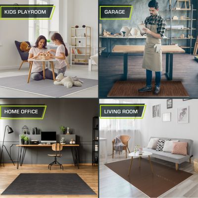 Image showing 6 th ProsourceFit 24 in. x 24 in. x 0.5 in. EVA Foam Interlocking Floor Tiles (24 S.F.) (6-Pack), Dark Walnut