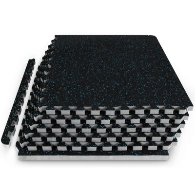 ProsourceFit Rubber Top Thick Exercise Puzzle Mat EVA Foam Interlocking Tiles 24 in. x 24 in. x .75 in. Blue 12 Pack at Tractor Supply Co