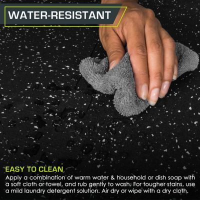 Image showing  Rubber Top Thick Exercise Puzzle Mat, EVA Foam Interlocking Tiles, 24 in. x 24 in. x .75 in., Grey, 12-Pack