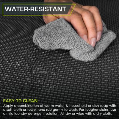 Image showing  Extra Thick Exercise Puzzle Mat, EVA Foam Interlocking Anti-Fatiguem, 24 in. x 24 in. x 1 in., Black, 6-Pack