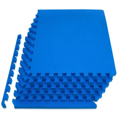 ProsourceFit Extra Thick Exercise Puzzle Mat 24 x 24 x 1 in. EVA Foam Interlocking Anti-Fatigue (6 pk.) (24 sq. ft.), Blue