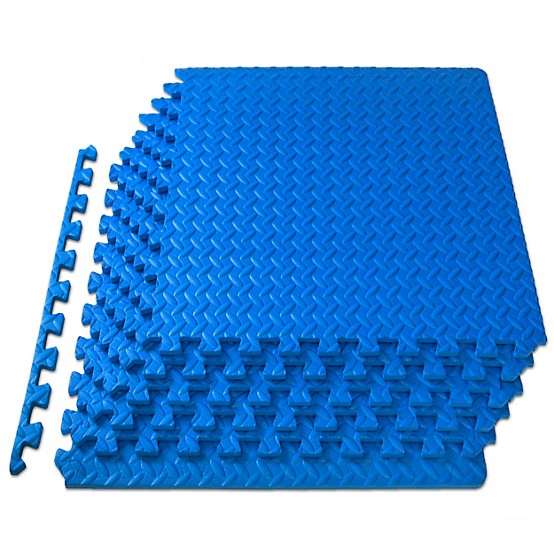 Puzzle Exercise Mat Blue 24 in. x 24 in. x 0.5 in. EVA Foam Interlocking Anti-Fatigue Exercise Tile Mat (6-Pack) Puzzle Exercise Mat Blue 24 in. x 24 in. x 0.5 in. EVA Foam Interlocking Anti-Fatigue Exercise Tile Mat (6-Pack)