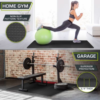 Image showing  Thick Exercise Puzzle Mat, EVA Foam Interlocking Anti-Fatigue, 24 in. x 24 in. x 0.75 in., Black, 6-Pack