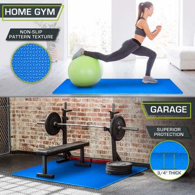 Image showing  Thick Exercise Puzzle Mat 24 in. x 24 in. x 0.75 in. EVA Foam Interlocking Anti-Fatigue (6 pk.) (24 sq. ft.), Blue