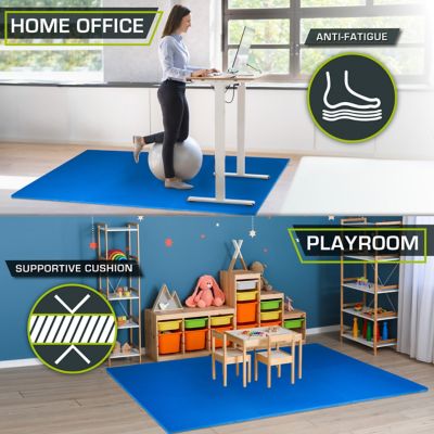 Image showing  Thick Exercise Puzzle Mat 24 in. x 24 in. x 0.75 in. EVA Foam Interlocking Anti-Fatigue (6 pk.) (24 sq. ft.), Blue