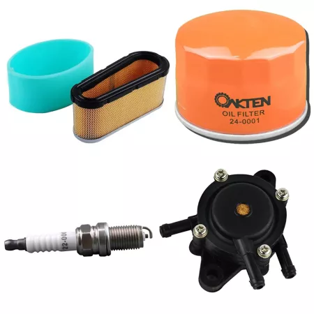 OakTen Air Filter Oil Filter Spark Plug Fuel Pump Pack with Briggs & Stratton 90-250005 Mower Engines & Parts