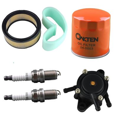 OakTen Air Filter Oil Filter Spark Plug Fuel Pump Pack with 47 083 03, 47 083 03-S, 52 050 02-S for Kohler CH18-CH25, CV17-CV23