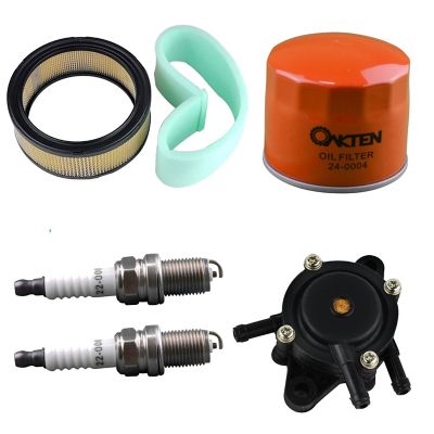 OakTen Air Filter Oil Filter Spark Plug Fuel Pump Pack with 47 083 03-S, 12 050 01-S, 24 393 16-S for Kohler CH18-CH25