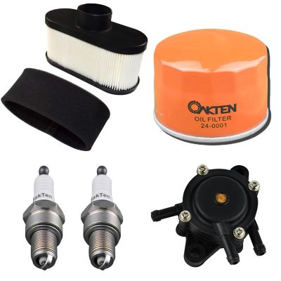OakTen Air Filter, Oil Filter, Spark Plug and Fuel Pump Pack with 11013-7026 49065-7007 49040-7001 for Kawasaki FR651V FR691V