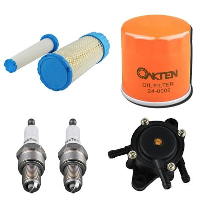 OakTen Air Filter Oil Filter Spark Plug Fuel Pump Pack with 11013-7038 11013-7039 49065-2078 for Kawasaki FX751V, FX801V