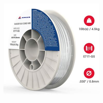 Kinger 0.035 in. Gasless Flux-Core MIG Welding Wire, Mild Steel, 10 lb. Spool